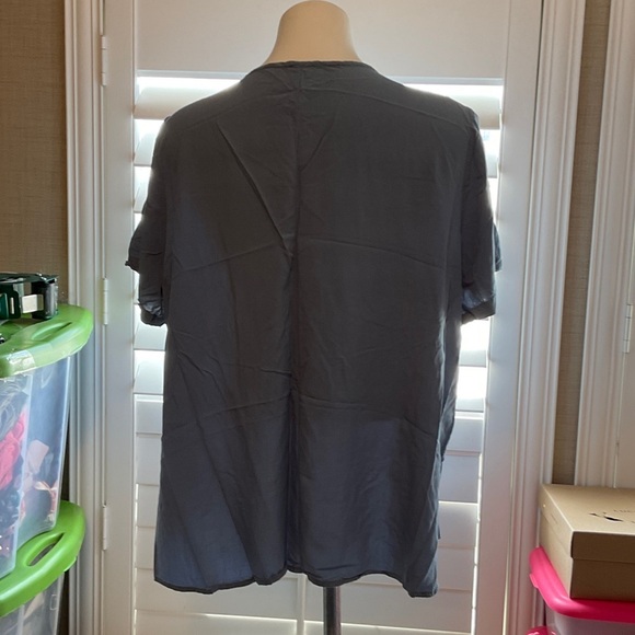 SHEIN Charcoal V-Neck Blouse - Picture 4 of 12